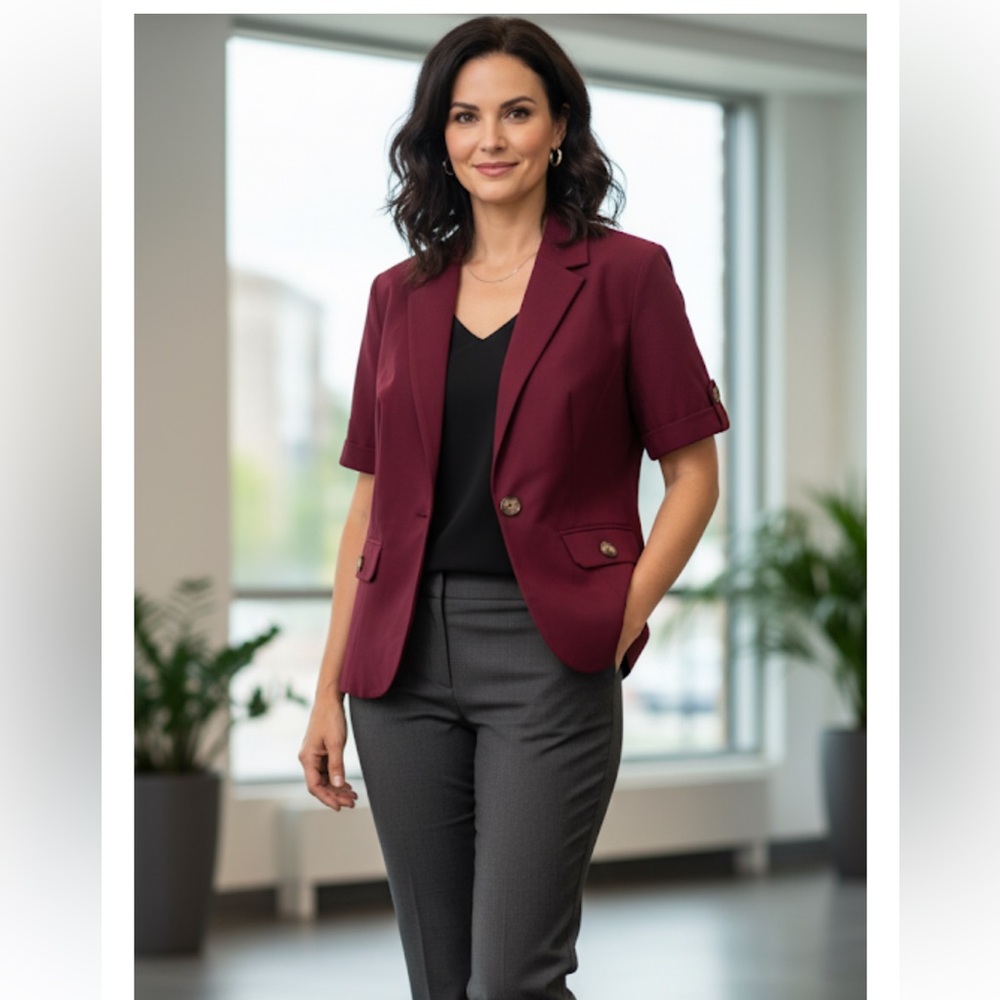 East 5th Women's Burgundy Blazer Sz L NWT